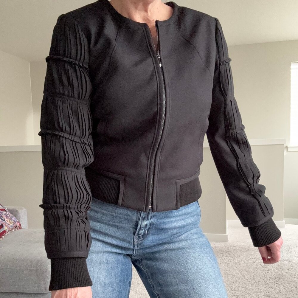 NWOT Refined Black Bomber Jacket
